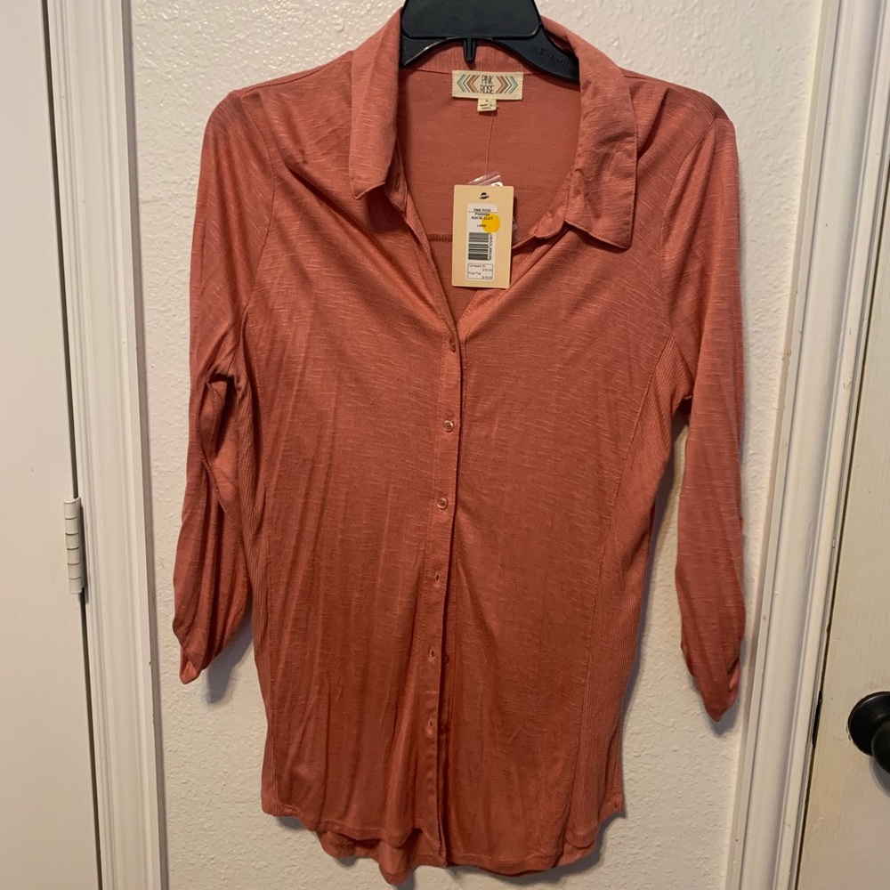 NWT Size L Button Down Soft Shirt